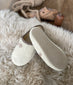 Follkee Women's Slippers Beige / Ultra Light / Wool Felt Blend/ Slip on/ Cute Slippers