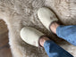 Follkee Women's Slippers Beige / Ultra Light / Wool Felt Blend/ Slip on/ Cute Slippers