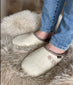 Follkee Women's Slippers Beige / Ultra Light / Wool Felt Blend/ Slip on/ Cute Slippers