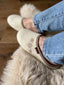 Follkee Women's Slippers Beige / Ultra Light / Wool Felt Blend/ Slip on/ Cute Slippers