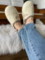 Follkee Women's Slippers Beige / Ultra Light / Wool Felt Blend/ Slip on/ Cute Slippers