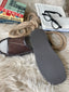 Follkee Brown Mens Slippers Slip on, Sandals, Natural Leather HandCrafted