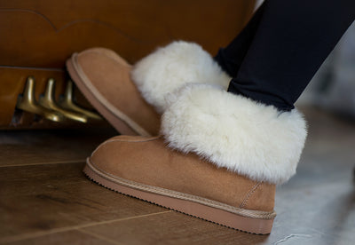 Follkee Slippers Sheep Skin Wool Lined Handcrafted Luxury Warmers